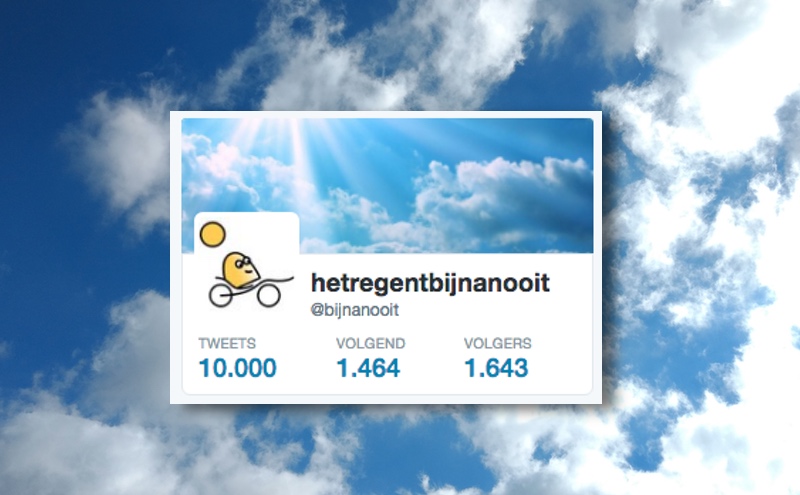 10000 tweets van @bijnanooit