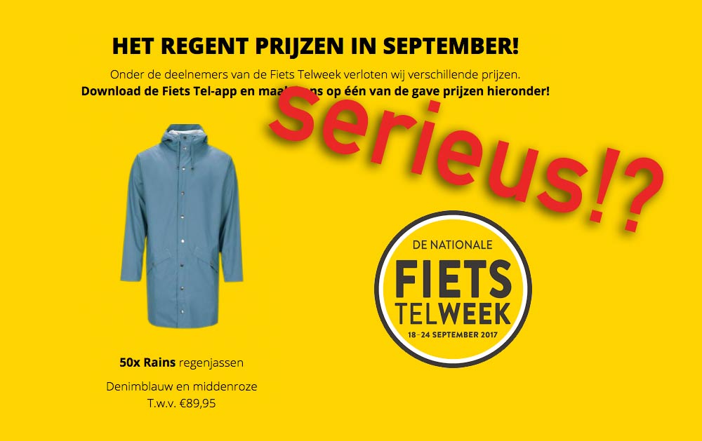 Waarom ik dit jaar niet mee doe aan de fietstelweek (beeldvorming)